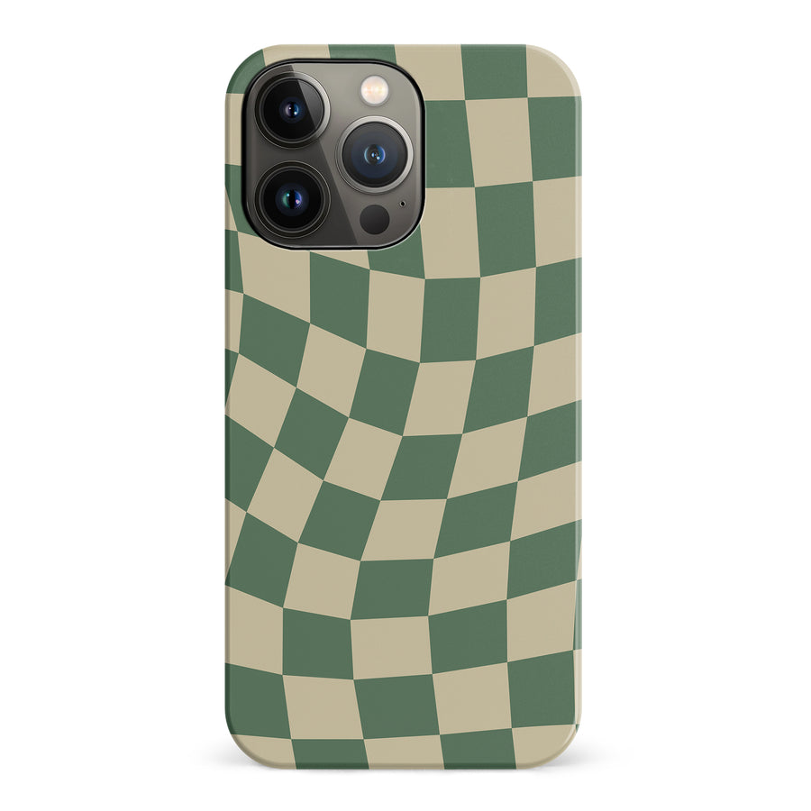 Vintage Checkered Abstract Pattern Phone Case - Green