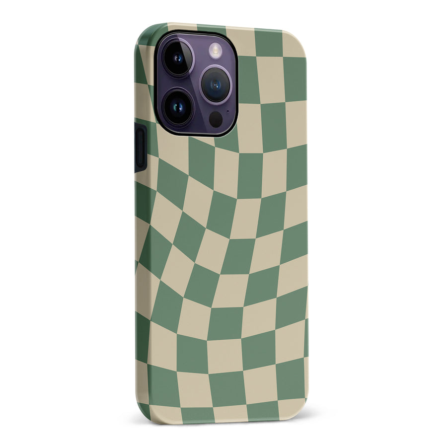 Vintage Checkered Abstract Pattern Phone Case - Green