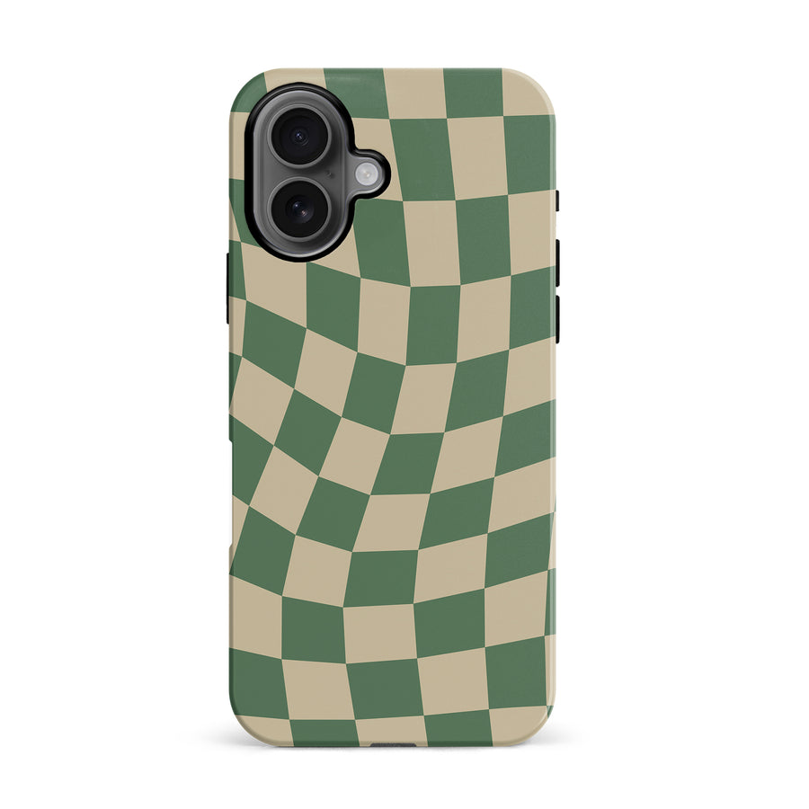 Vintage Checkered Abstract Pattern Phone Case - Green