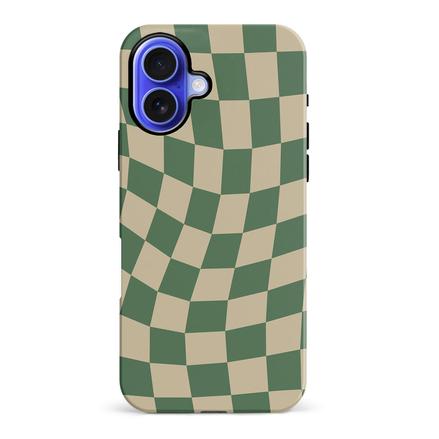 Vintage Checkered Abstract Pattern Phone Case - Green