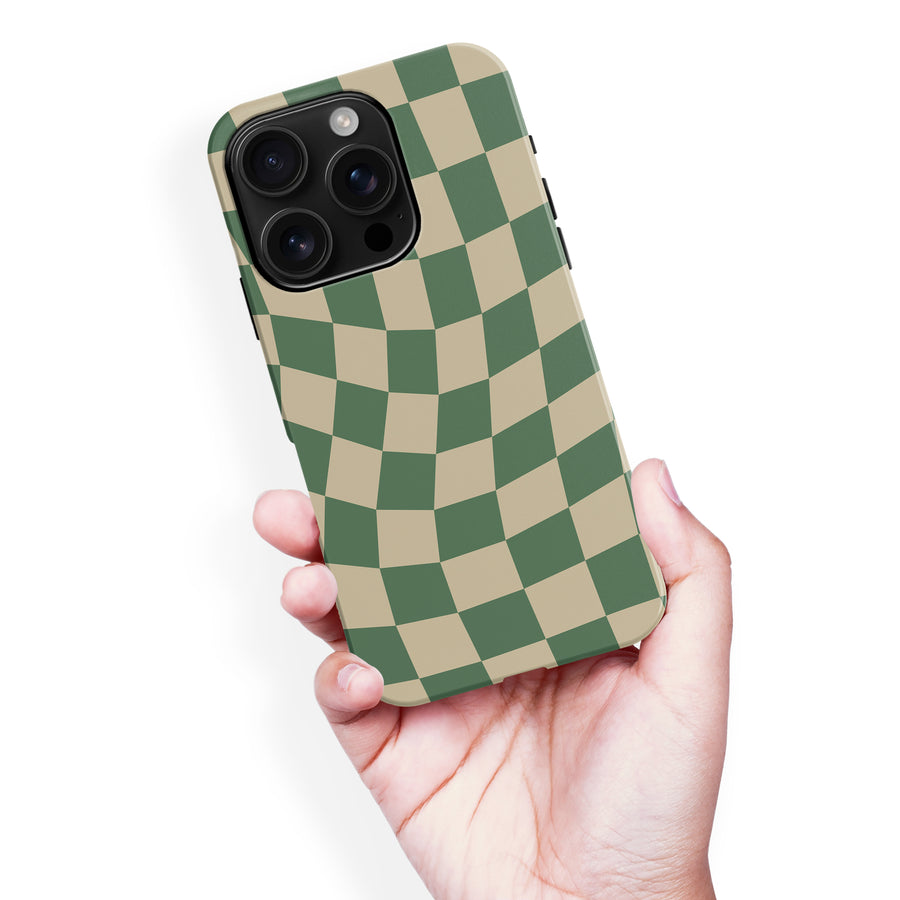 Vintage Checkered Abstract Pattern Phone Case - Green