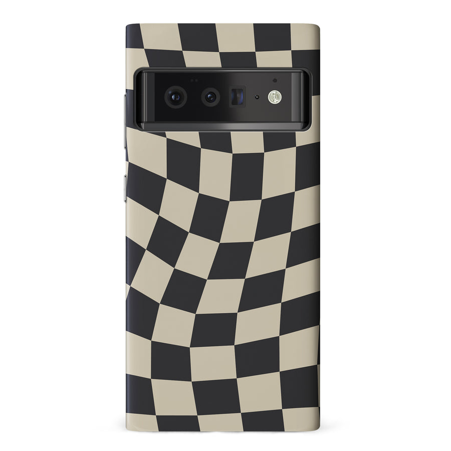 Vintage Checkered Abstract Pattern Phone Case - Black