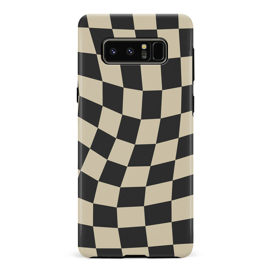 Samsung Galaxy Note 8 Vintage Checkered Abstract Pattern Phone Case - Black