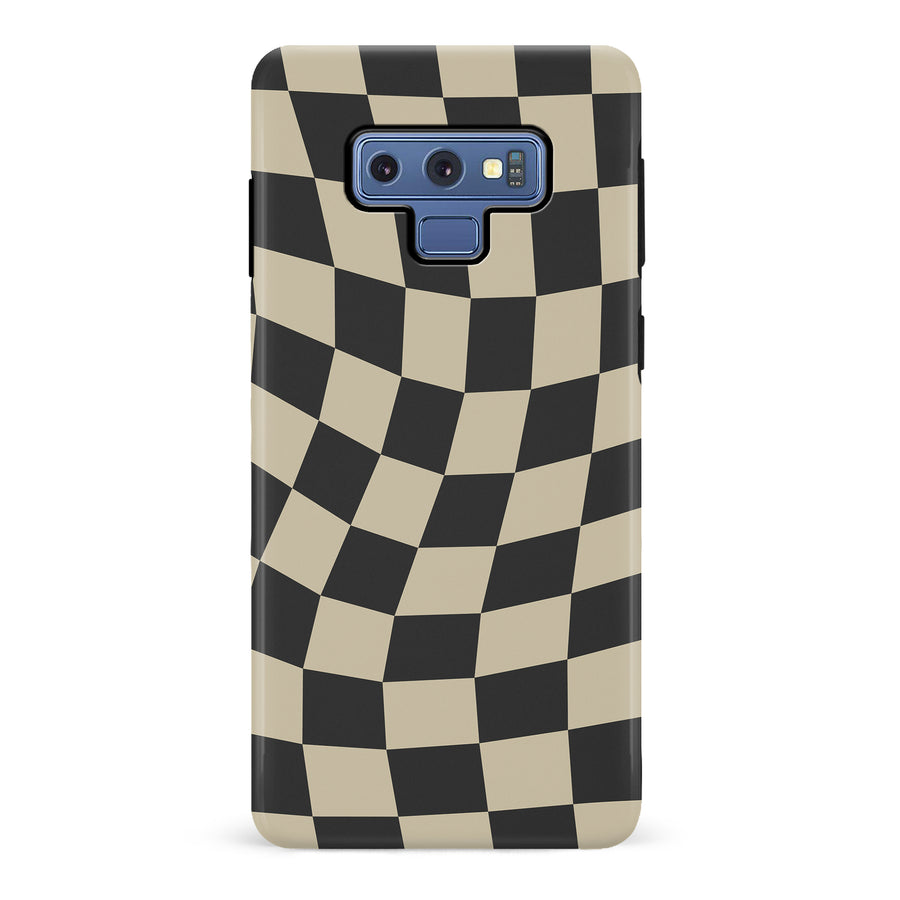 Vintage Checkered Abstract Pattern Phone Case - Black