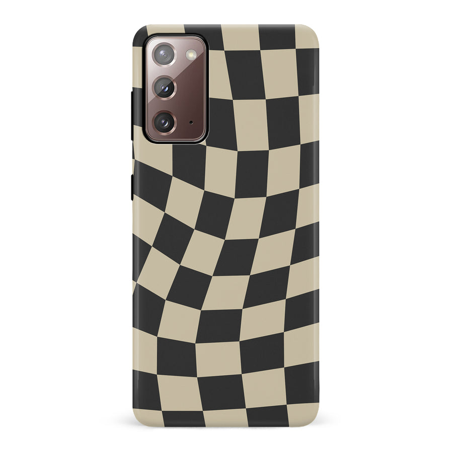 Vintage Checkered Abstract Pattern Phone Case - Black