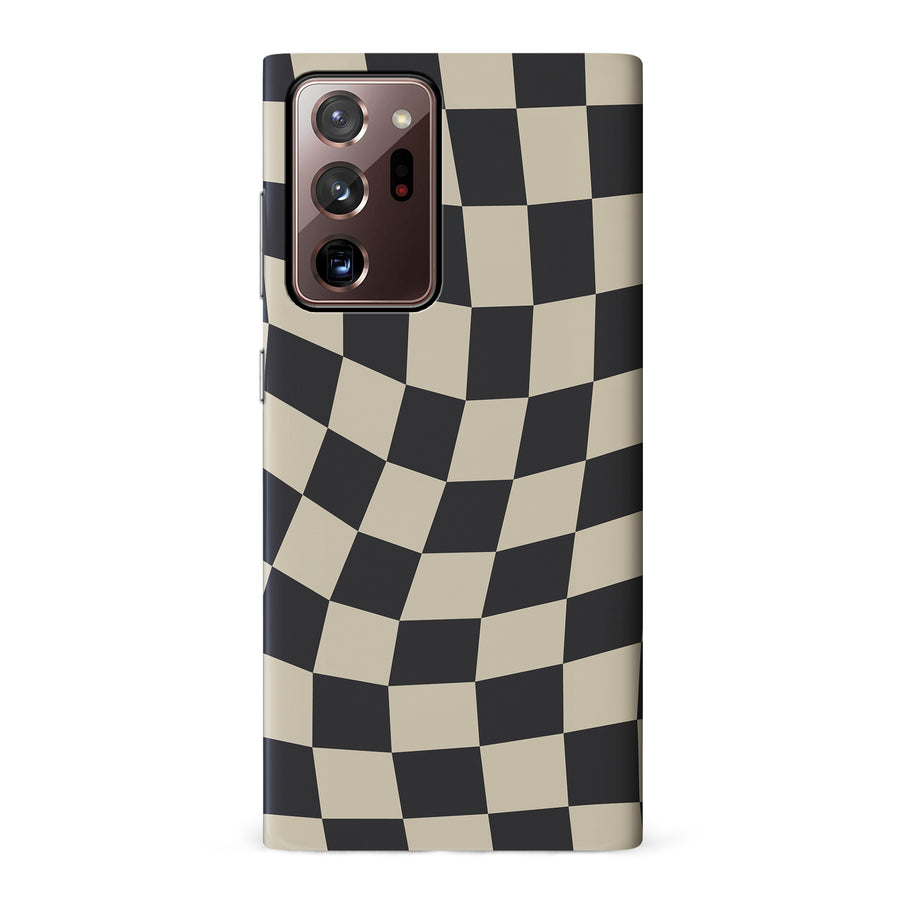 Vintage Checkered Abstract Pattern Phone Case - Black