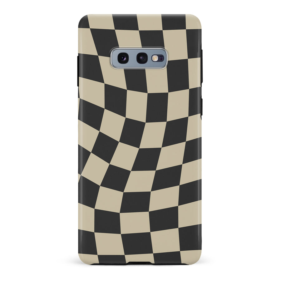 Samsung Galaxy S10e Vintage Checkered Abstract Pattern Phone Case - Black