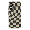 Samsung Galaxy S23 FE Vintage Checkered Abstract Pattern Phone Case - Black