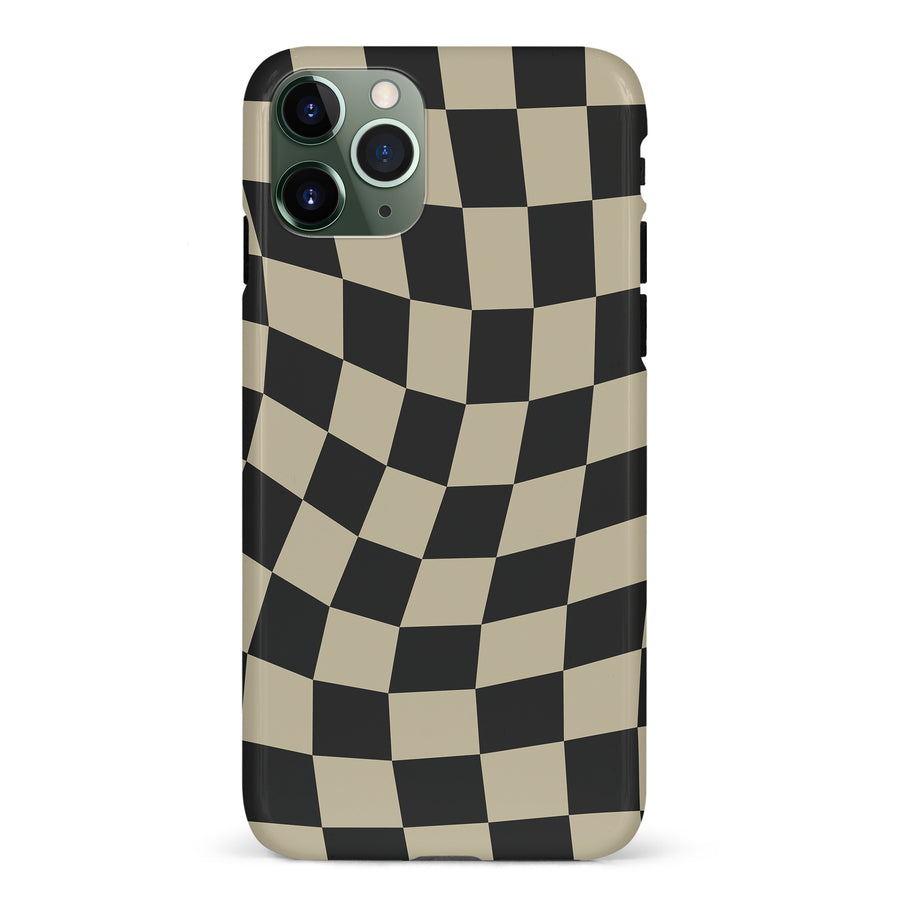 Vintage Checkered Abstract Pattern Phone Case - Black