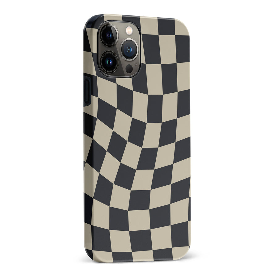 Vintage Checkered Abstract Pattern Phone Case - Black