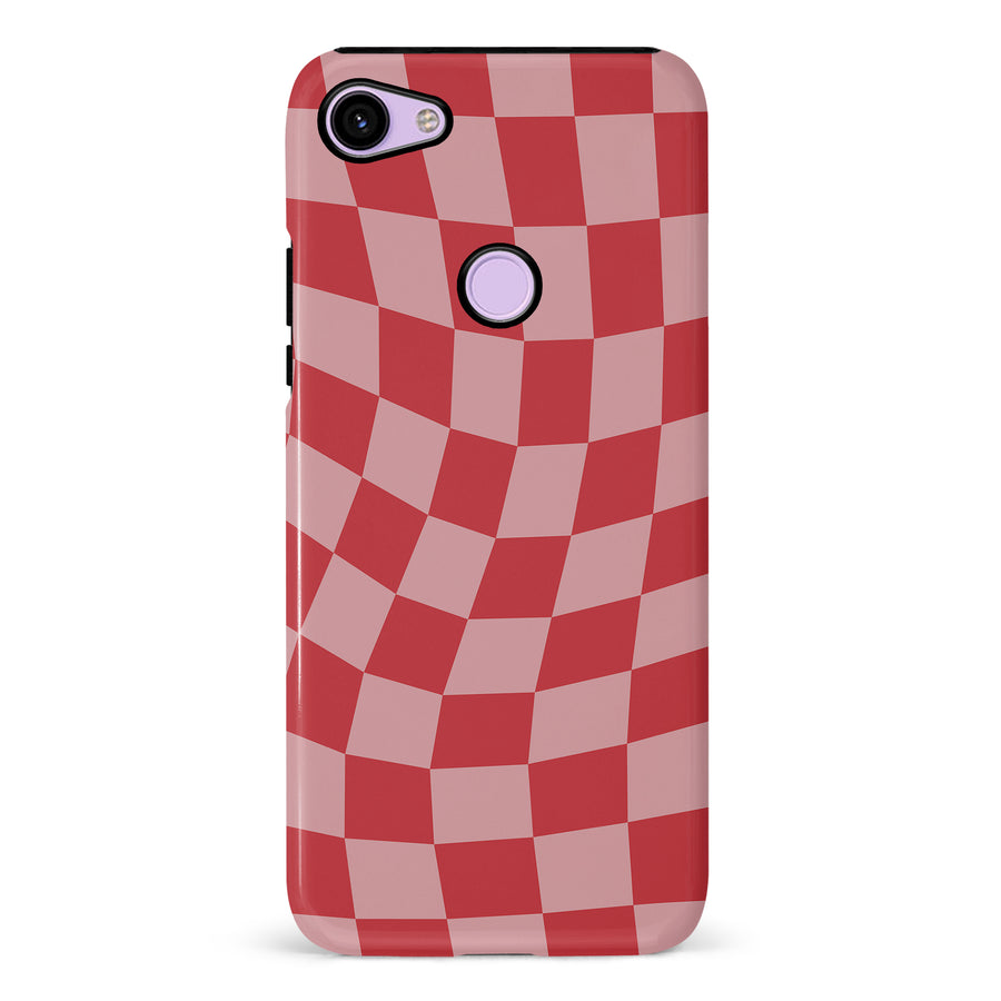 Vintage Checkered Abstract Pattern Phone Case - Red