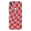 Google Pixel 3 XL Vintage Checkered Abstract Pattern Phone Case - Red