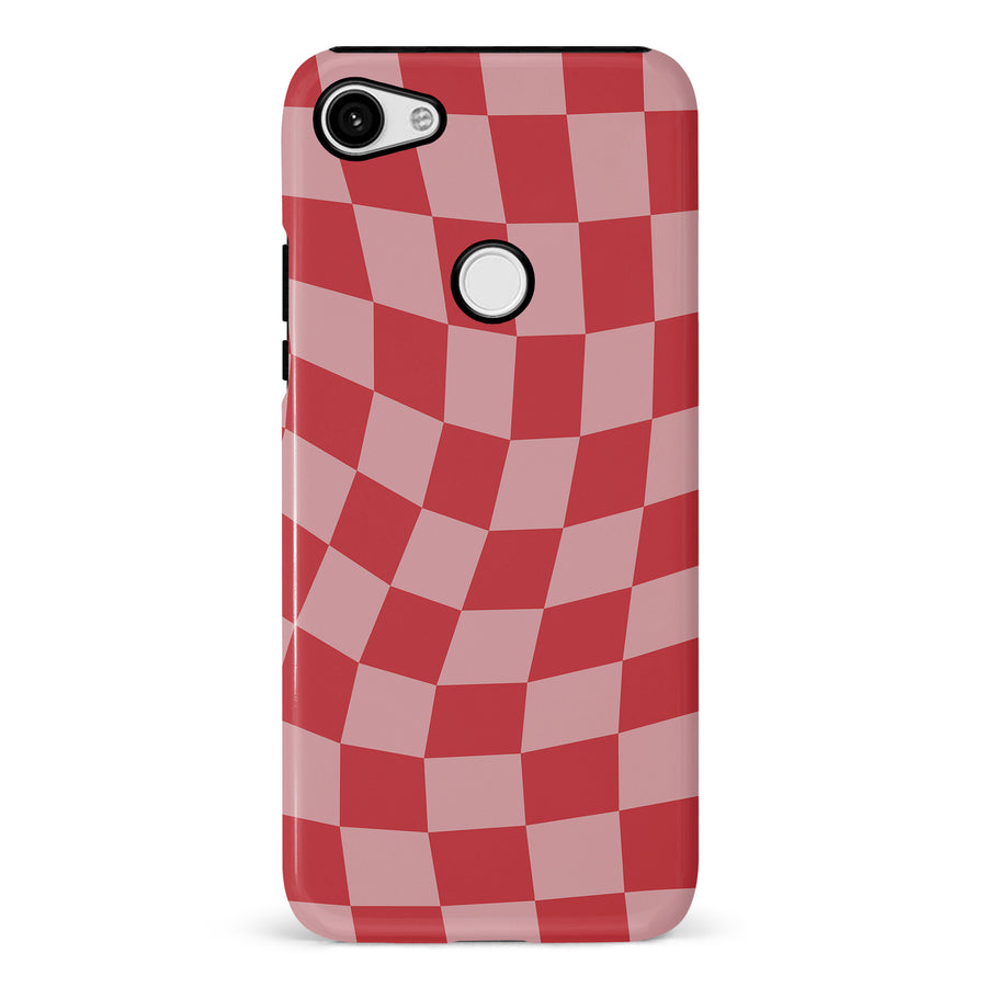 Vintage Checkered Abstract Pattern Phone Case - Red