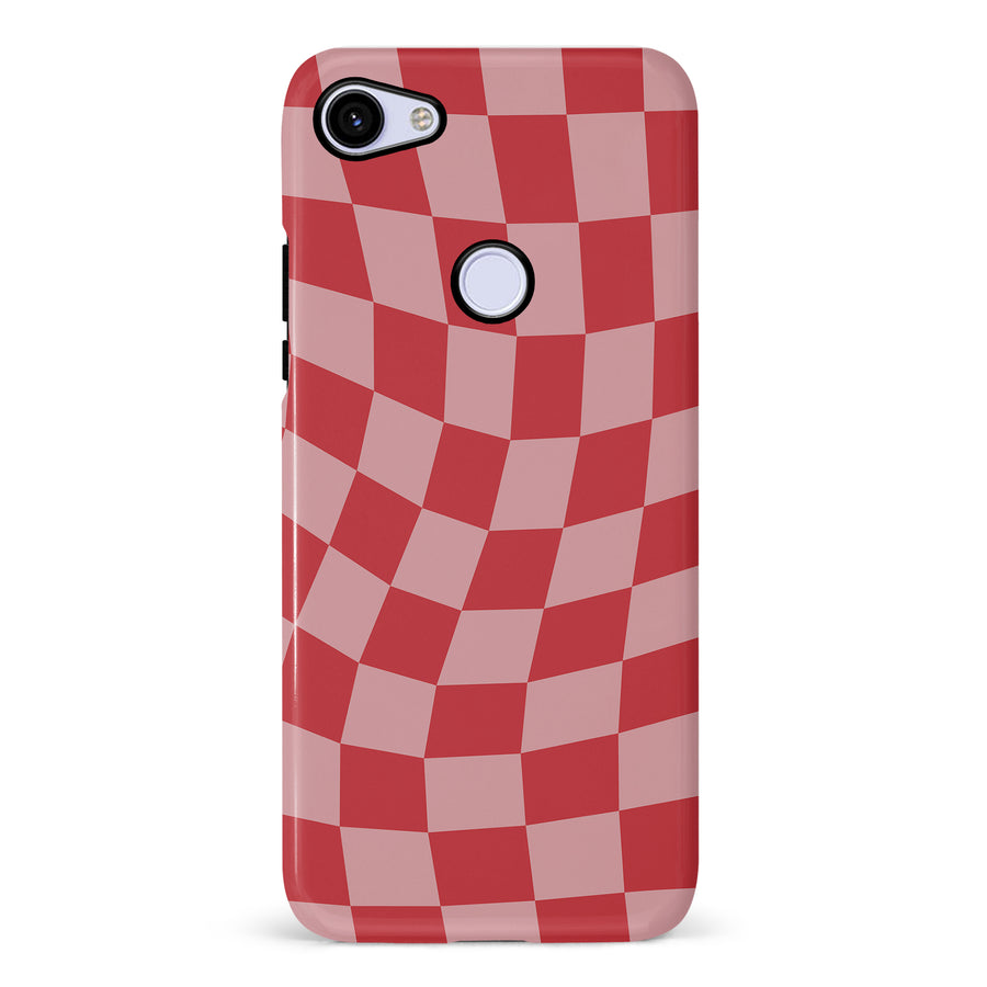 Vintage Checkered Abstract Pattern Phone Case - Red