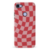 Google Pixel 3A XL Vintage Checkered Abstract Pattern Phone Case - Red