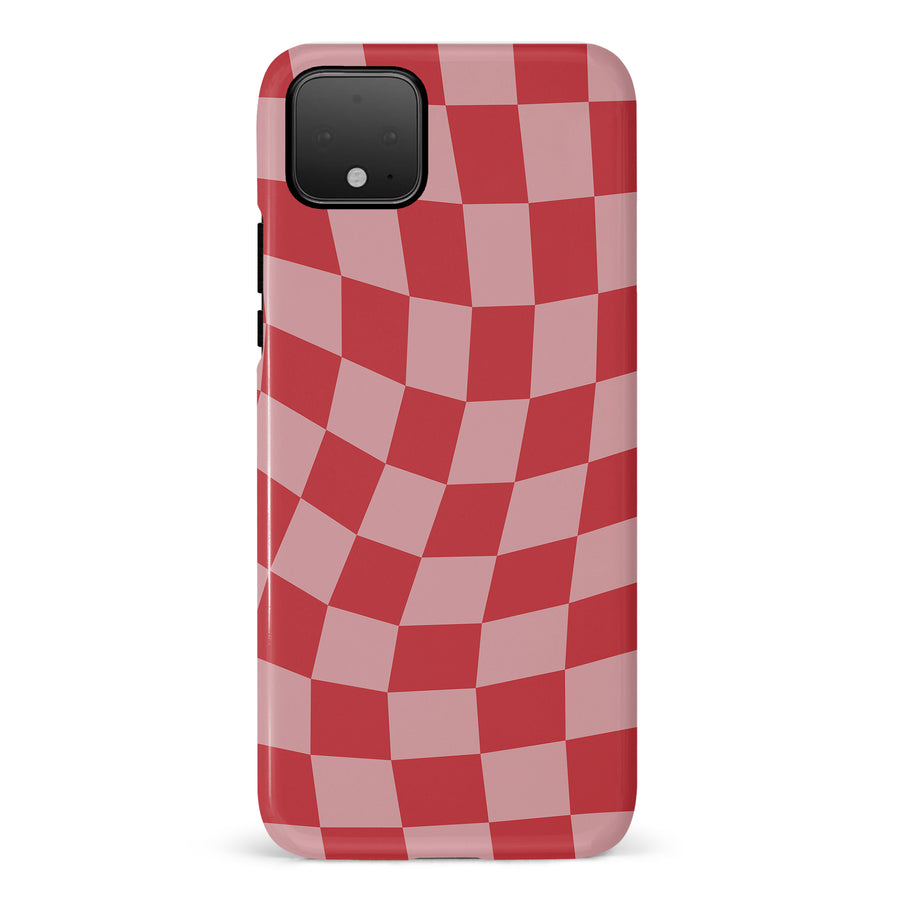 Vintage Checkered Abstract Pattern Phone Case - Red