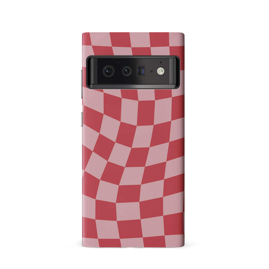 Vintage Checkered Abstract Pattern Phone Case - Red