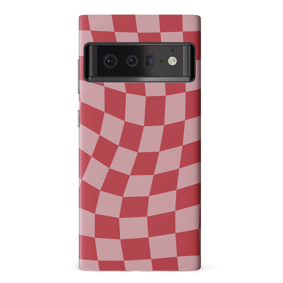 Vintage Checkered Abstract Pattern Phone Case - Red