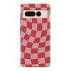 Google Pixel 7 Pro Vintage Checkered Abstract Pattern Phone Case - Red