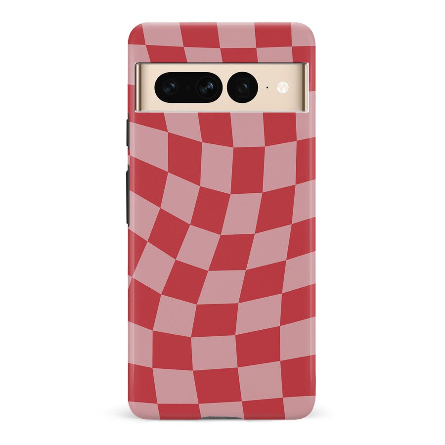 Vintage Checkered Abstract Pattern Phone Case - Red