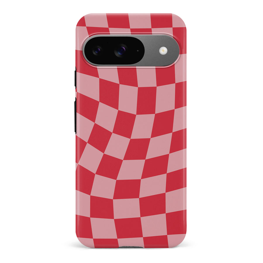 Vintage Checkered Abstract Pattern Phone Case - Red