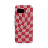 Vintage Checkered Abstract Pattern Phone Case - Red