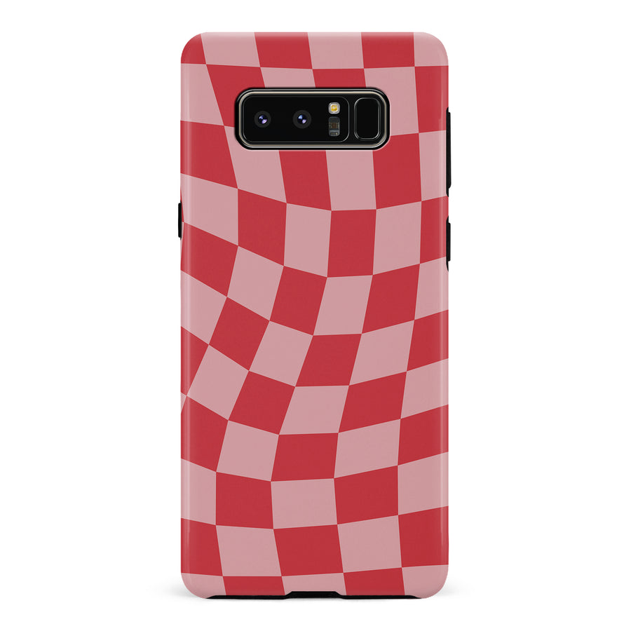 Samsung Galaxy Note 8 Vintage Checkered Abstract Pattern Phone Case - Red