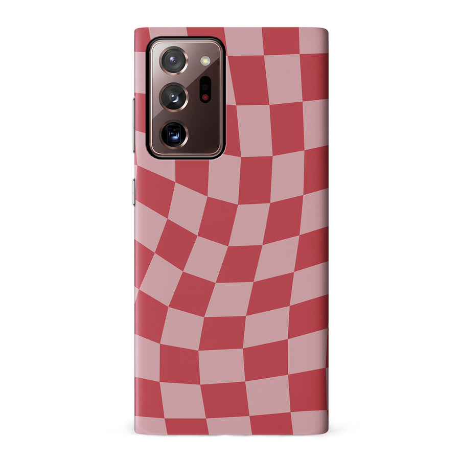 Samsung Galaxy Note 20 Ultra Vintage Checkered Abstract Pattern Phone Case - Red