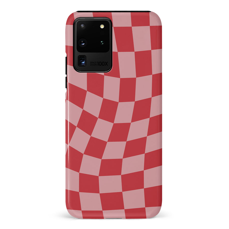 Vintage Checkered Abstract Pattern Phone Case - Red