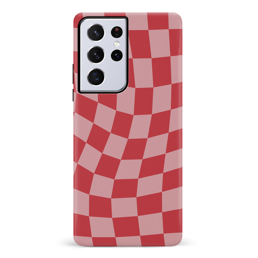 Vintage Checkered Abstract Pattern Phone Case - Red