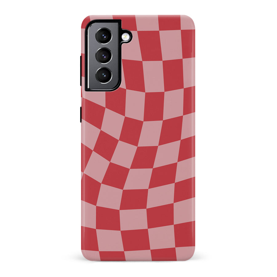 Vintage Checkered Abstract Pattern Phone Case - Red