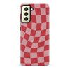 Samsung Galaxy S22 Plus Vintage Checkered Abstract Pattern Phone Case - Red