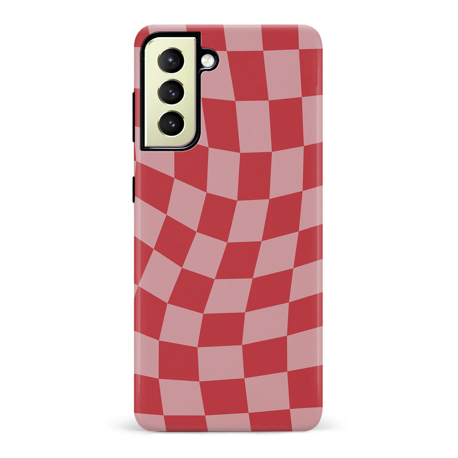 Vintage Checkered Abstract Pattern Phone Case - Red