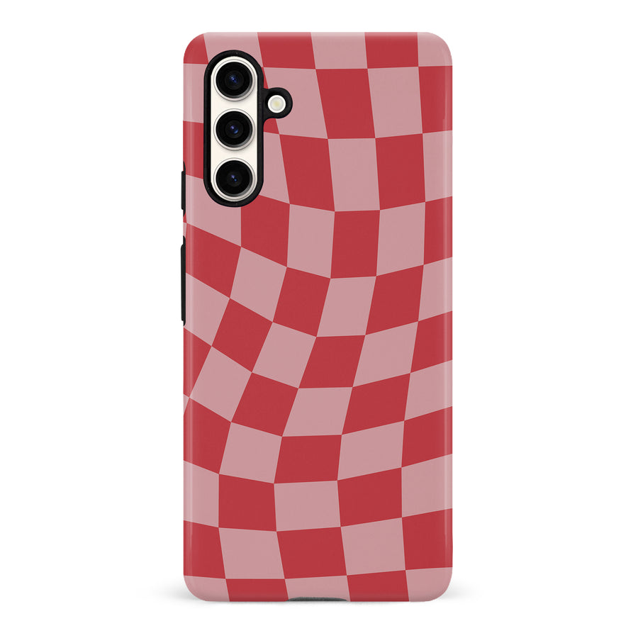 Vintage Checkered Abstract Pattern Phone Case - Red