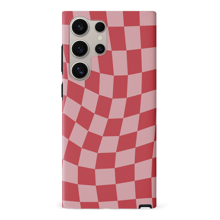 Vintage Checkered Abstract Pattern Phone Case - Red