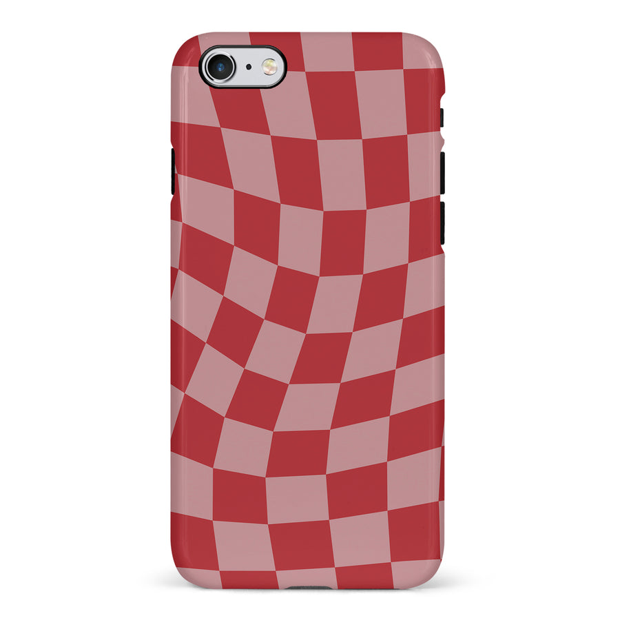 iPhone 6 Vintage Checkered Abstract Pattern Phone Case - Red