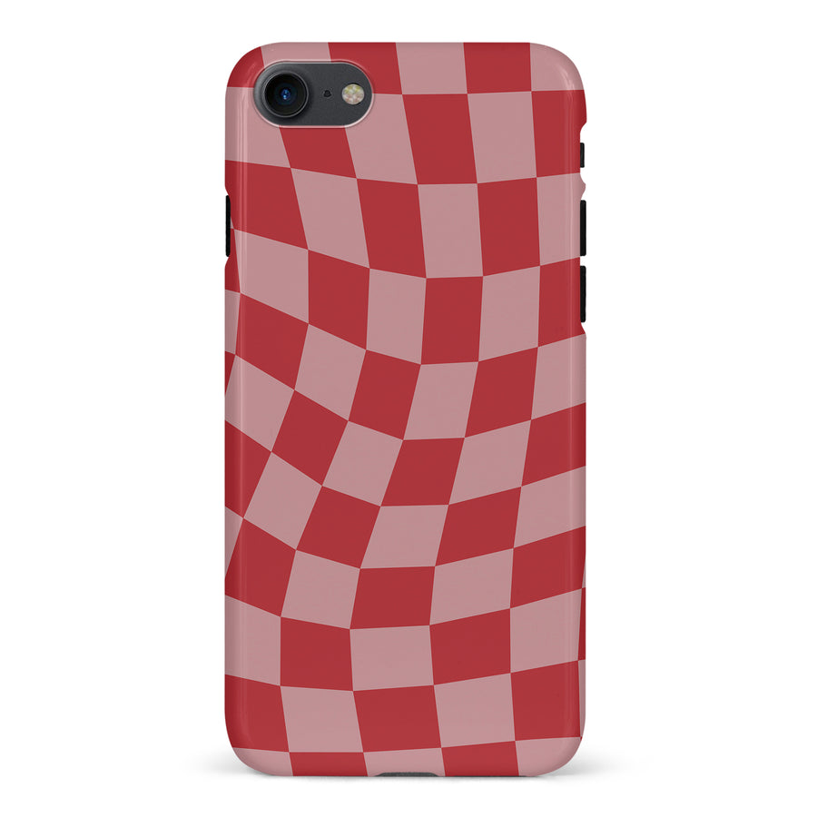 Vintage Checkered Abstract Pattern Phone Case - Red