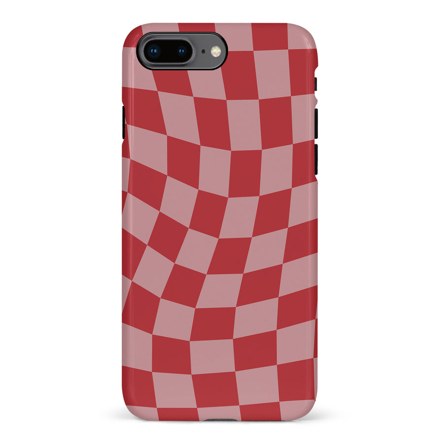 Vintage Checkered Abstract Pattern Phone Case - Red