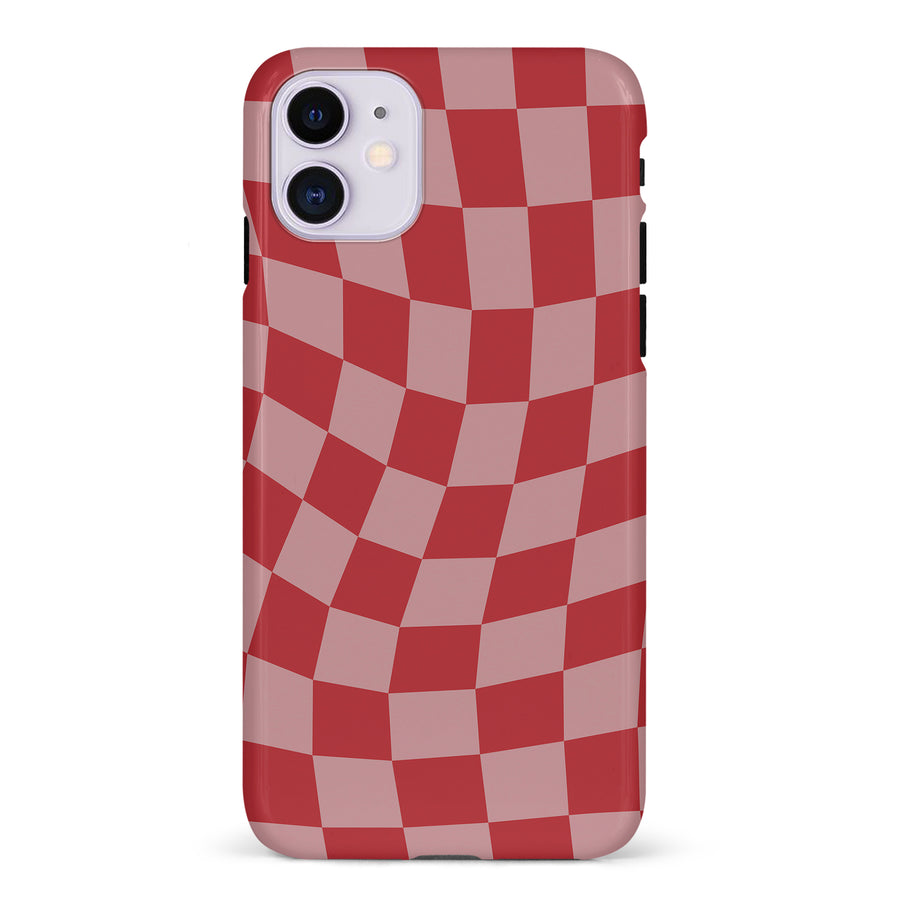 Vintage Checkered Abstract Pattern Phone Case - Red