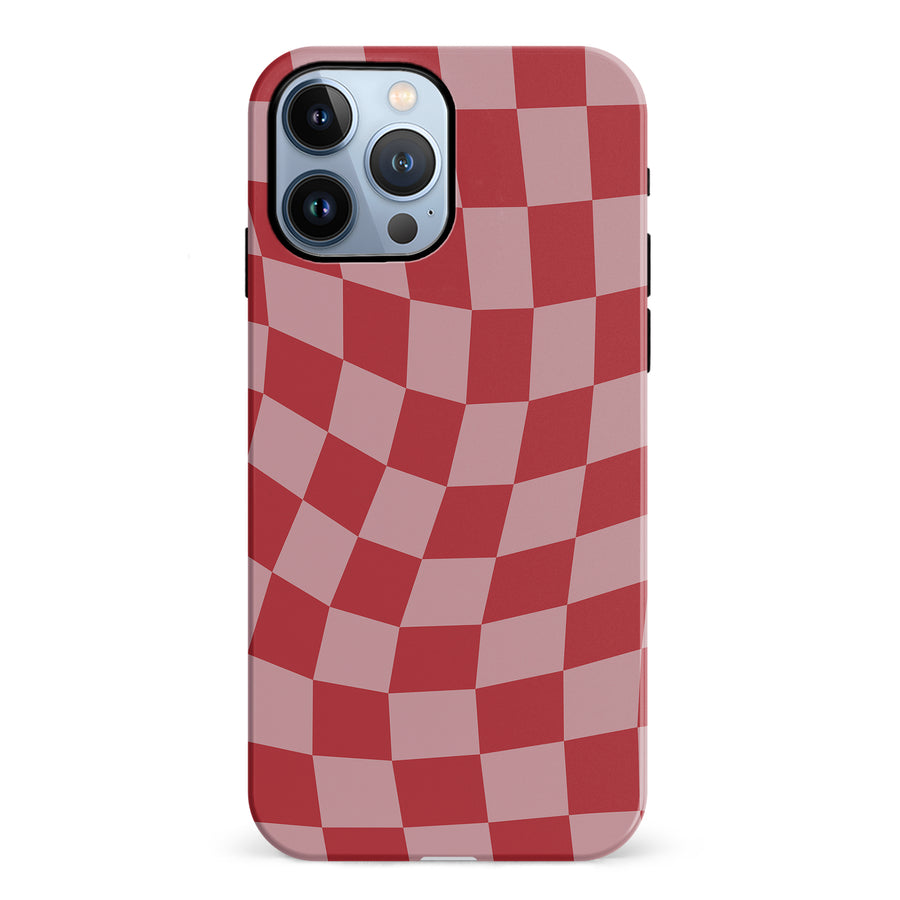 Vintage Checkered Abstract Pattern Phone Case - Red