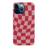 iPhone 12 Pro Max Vintage Checkered Abstract Pattern Phone Case - Red