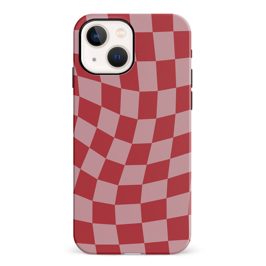 Vintage Checkered Abstract Pattern Phone Case - Red