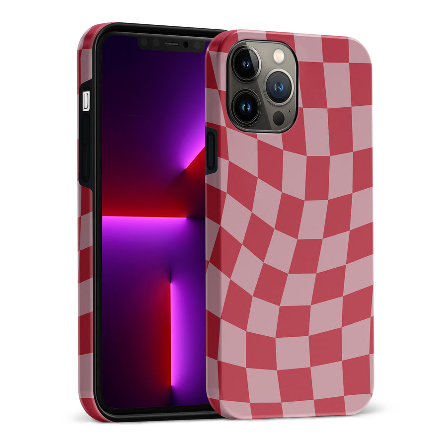 Vintage Checkered Abstract Pattern Phone Case - Red