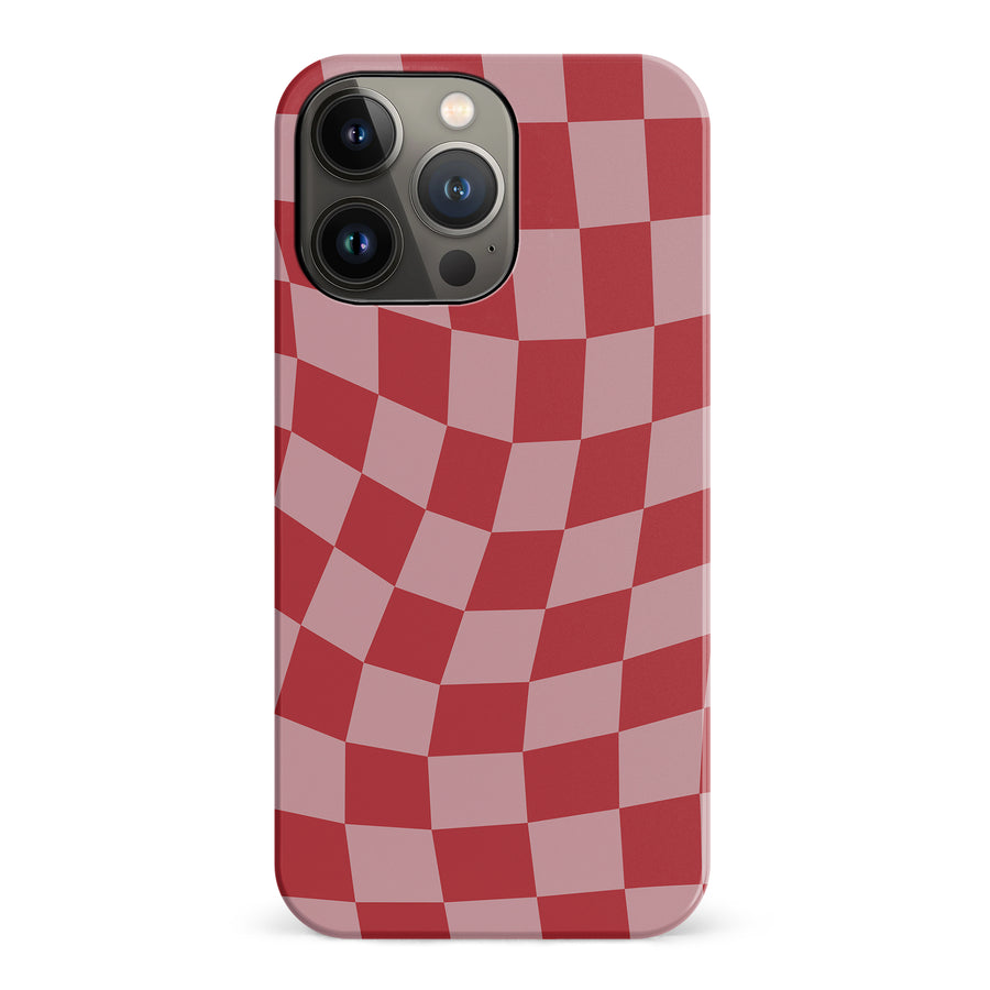 Vintage Checkered Abstract Pattern Phone Case - Red