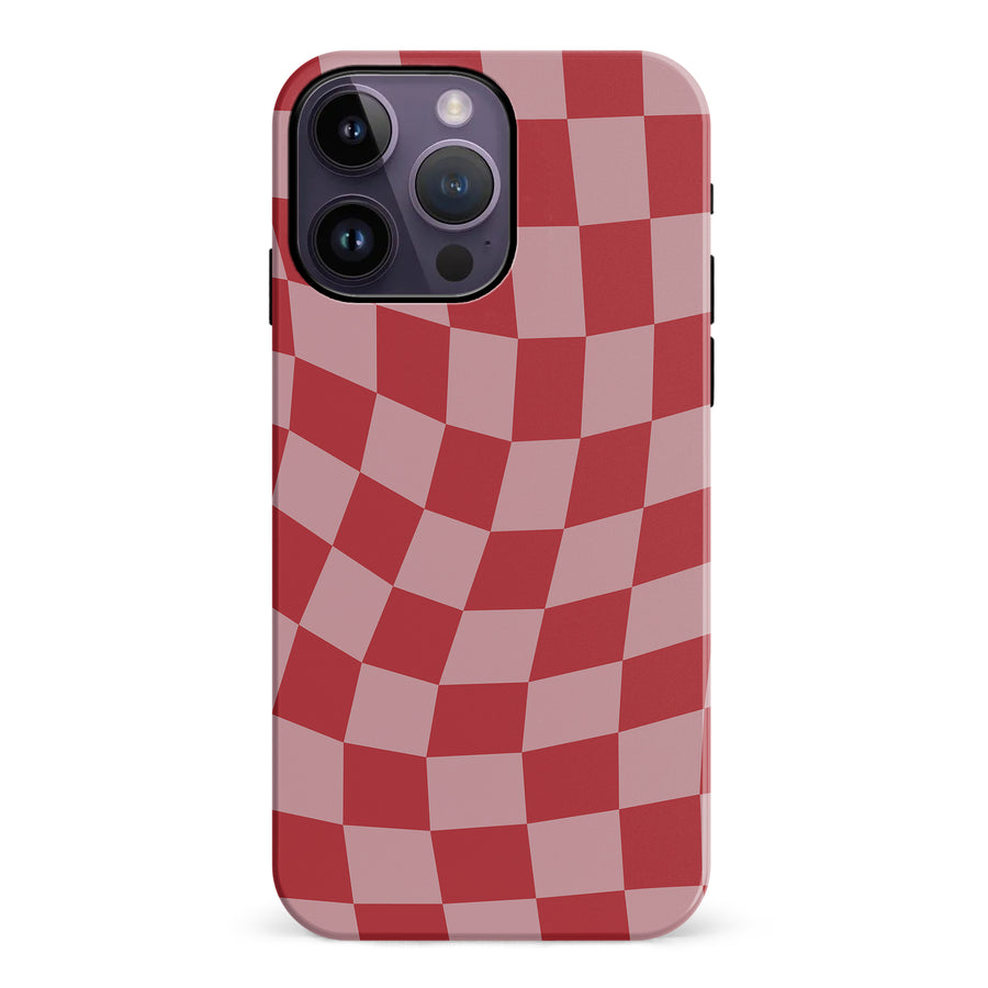 Vintage Checkered Abstract Pattern Phone Case - Red