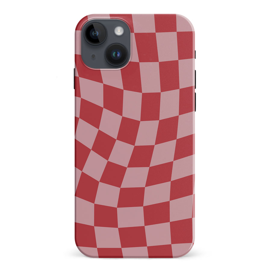 Vintage Checkered Abstract Pattern Phone Case - Red