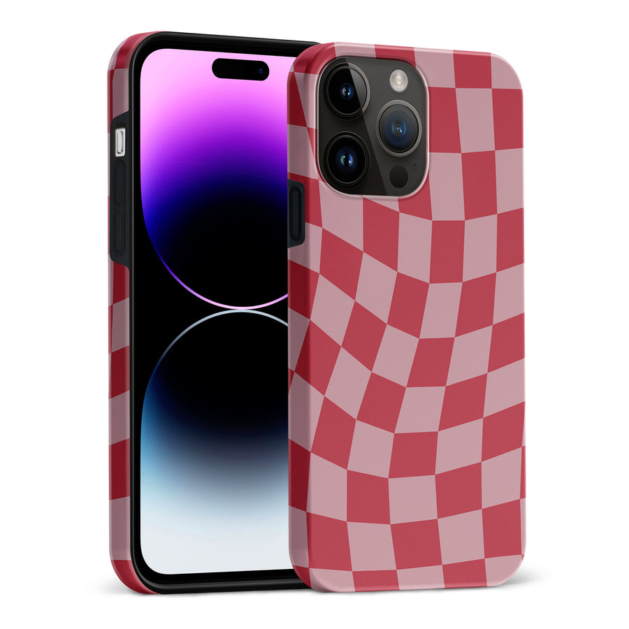 Vintage Checkered Abstract Pattern Phone Case - Red