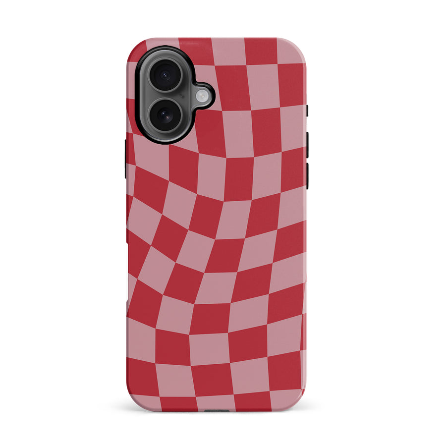 Vintage Checkered Abstract Pattern Phone Case - Red