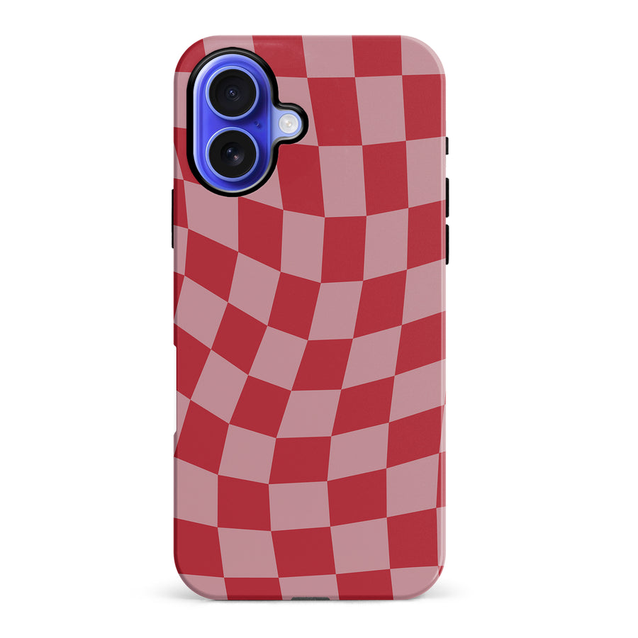 Vintage Checkered Abstract Pattern Phone Case - Red