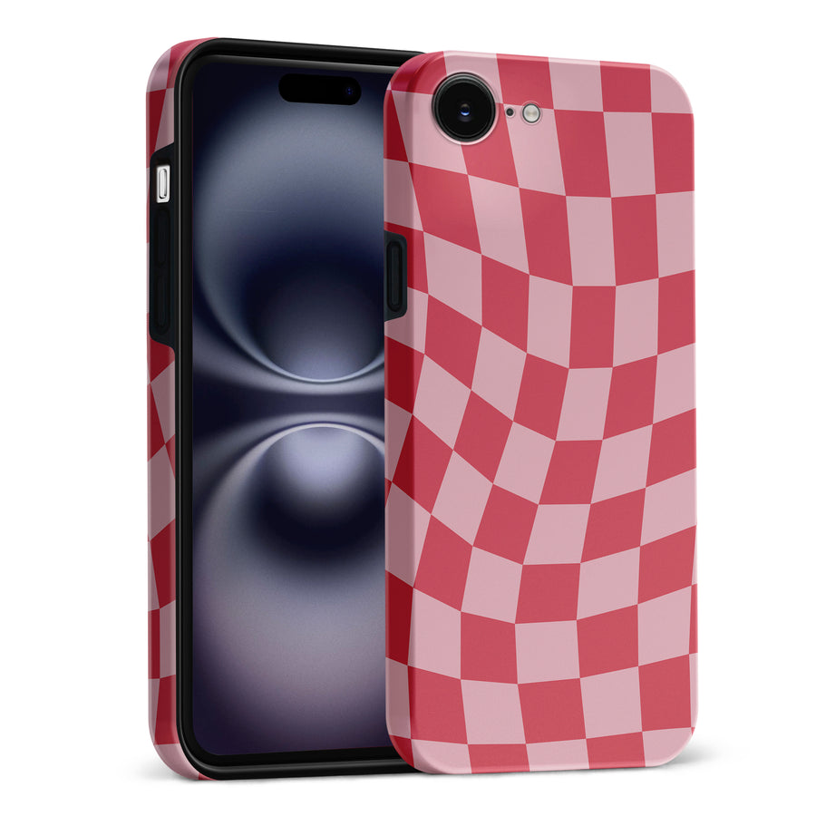 Vintage Checkered Abstract Pattern Phone Case - Red